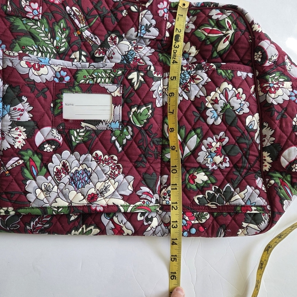 Vera Bradley Traveler Bag In Bordeaux Blooms. - Picture 10 of 11
